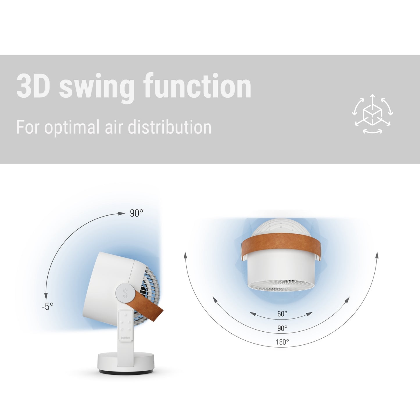 Stadler Form Leo table fan with 3d swing function