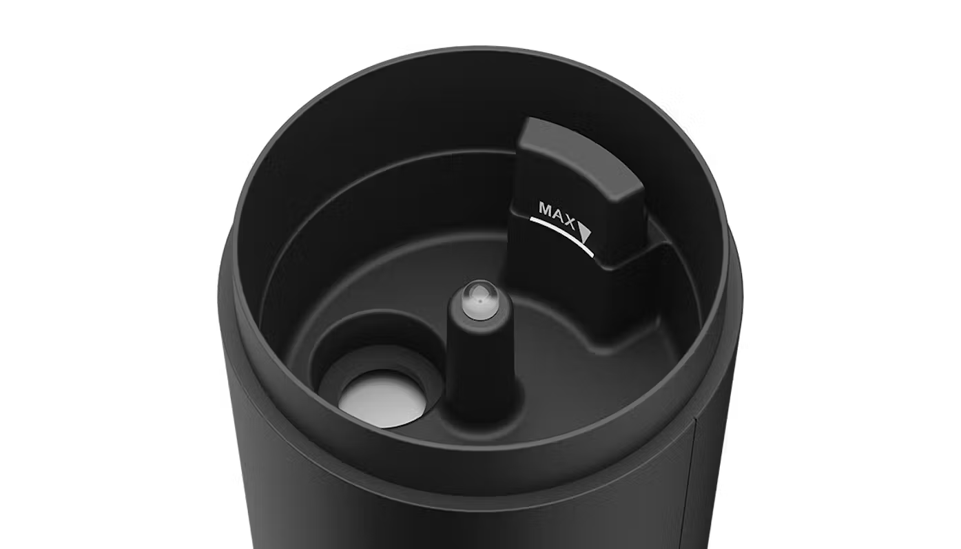 Lucy aroma diffuser opened from above with a view of the inside of the appliance