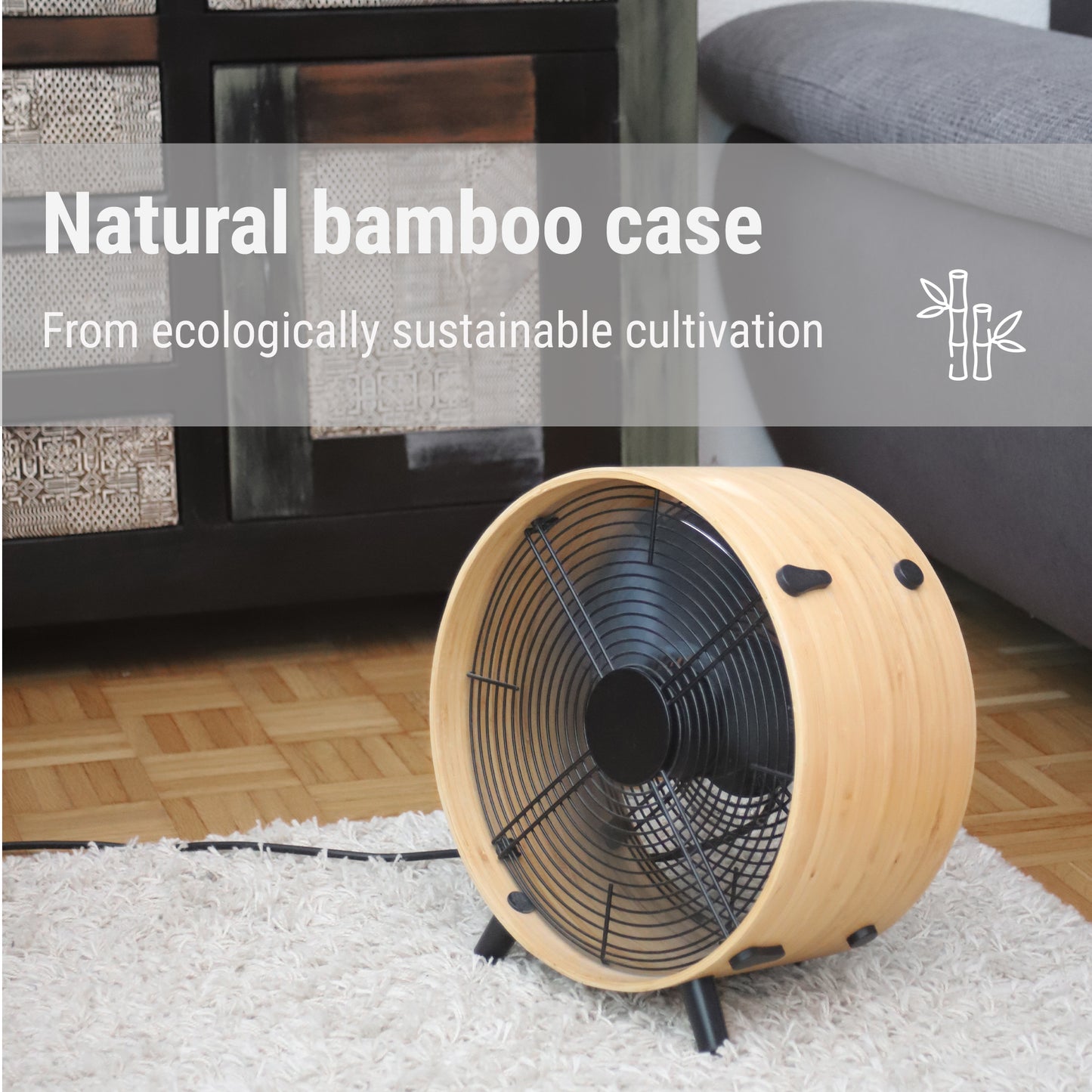 Stadler Form Otto fan with natural bamboo case