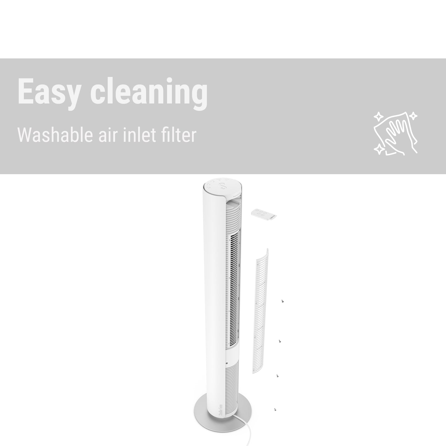 Stadler Form Peter tower fan with washable air inlet filter