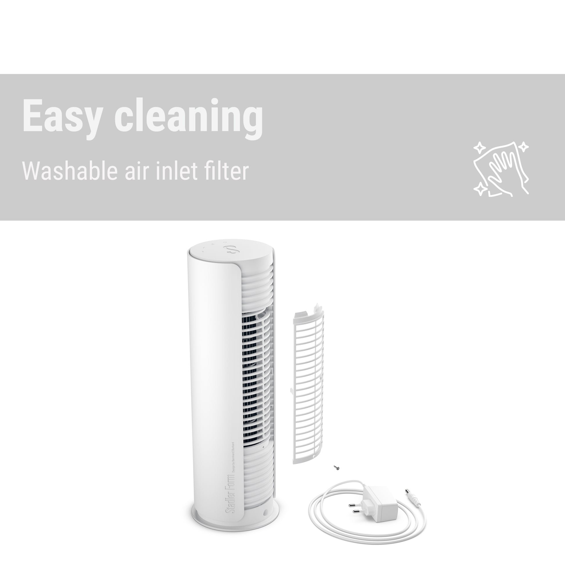 Stadler Form Peter litle table fan with washable air inlet filter